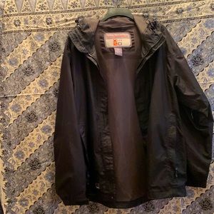 FREE COUNTRY X20 men’s waterproof breathable wet weather jacket. Size L, black